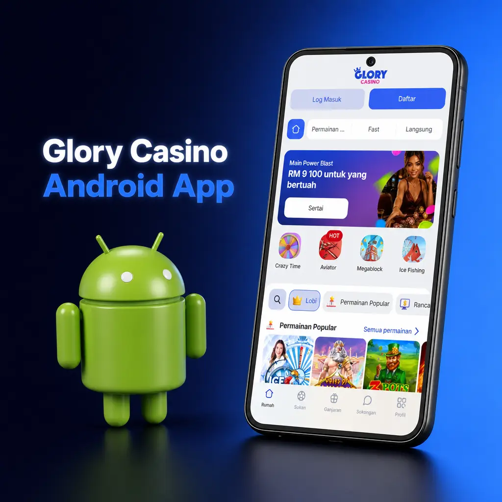 Glory Casino Android app for Malaysia, free download to bet on Liga Super, NBA, F1, and slots on phones or tablets