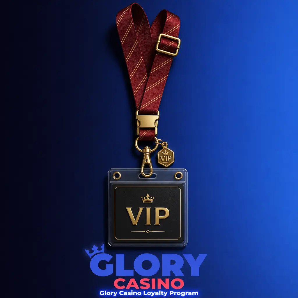 Glory Casino loyalty program showing Bronze to VIP tiers, cashback rates, and points system for wagering rewards.