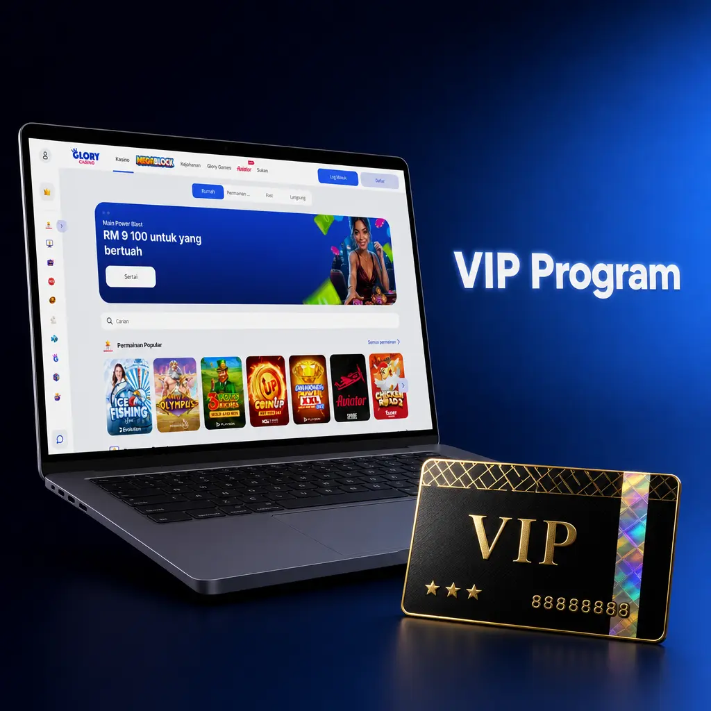 Glory Casino VIP Program with 5 tiers offering cashback, faster withdrawals, and personal account manager perks.